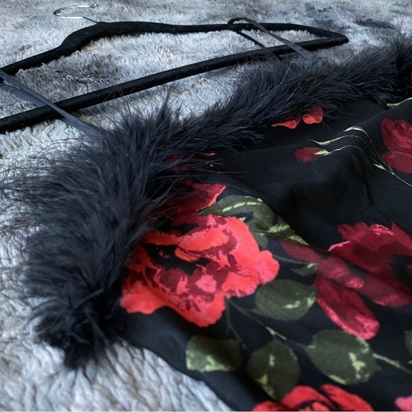 Ember Fallen Rose Marabou Feather Top - Picture 2 of 11